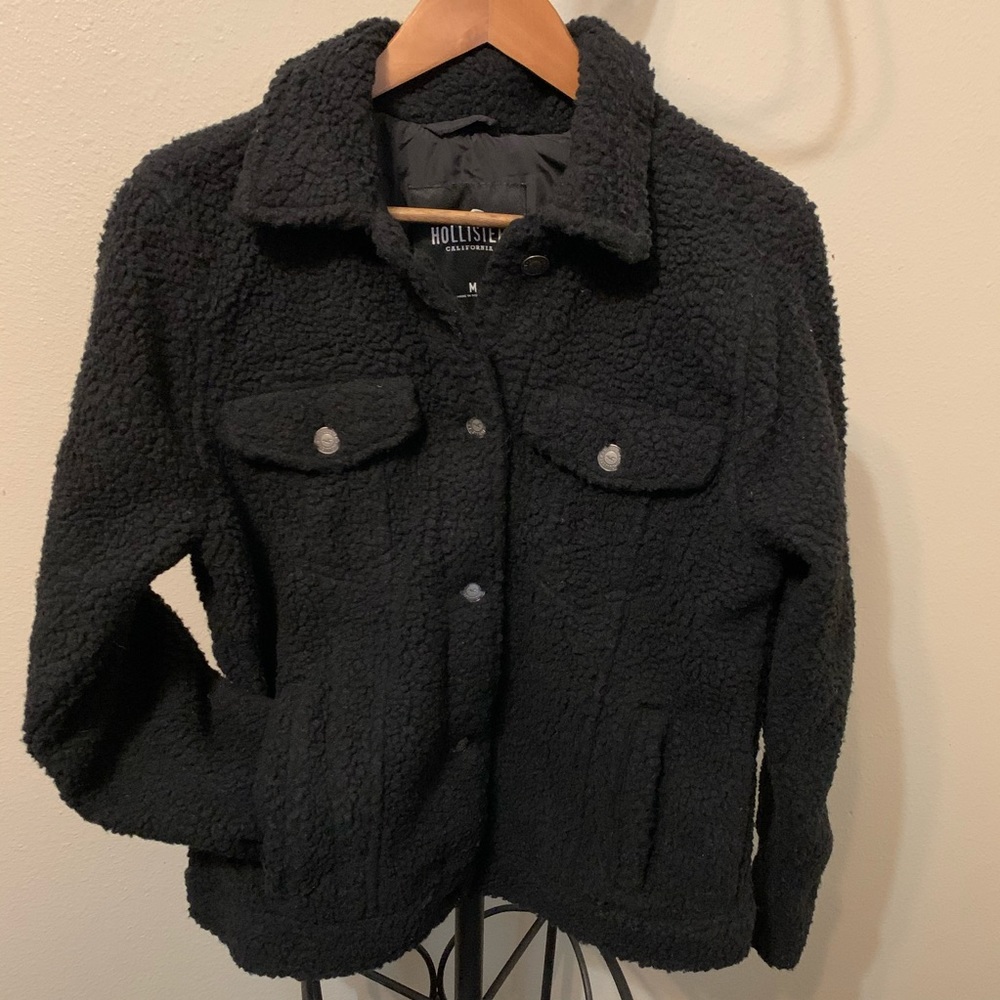 NWT Medium Hollister Sherpa jacket button up